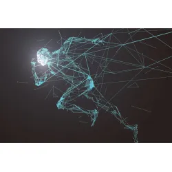 Fototapeta Geometryczny Biegacz – Dynamika Ruchu w 3D