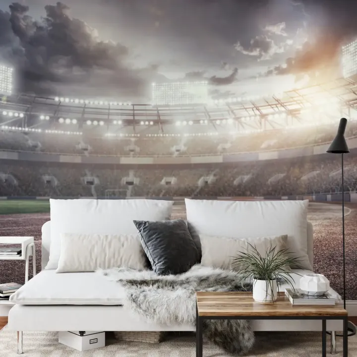 Fototapeta Stadion Piłkarski – Atmosfera Meczu Pełna Kibiców