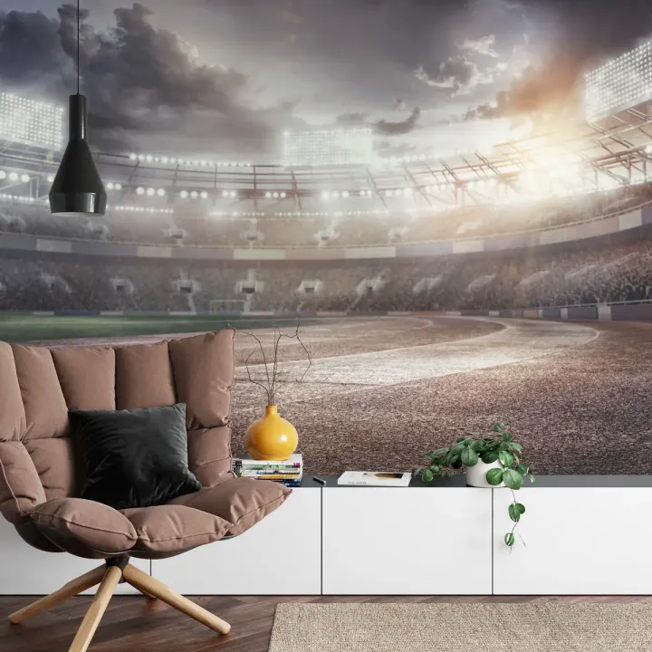 Fototapeta Stadion Piłkarski – Atmosfera Meczu Pełna Kibiców
