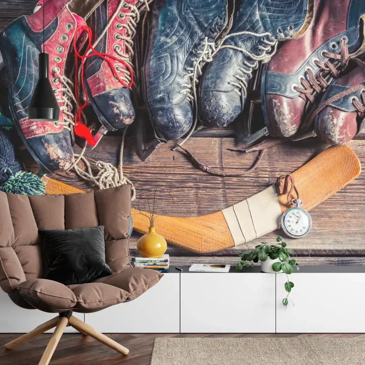 Fototapeta Łyżwy Hokejowe – Sportowa Energia na Lodowisku