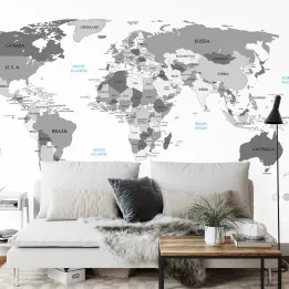 Fototapeta Mapa Świata – Geografia Kontynentów i Oceanów
