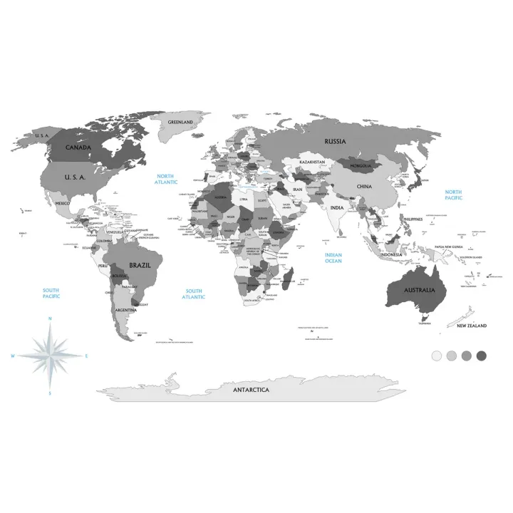 Fototapeta Mapa Świata – Geografia Kontynentów i Oceanów – produkt
