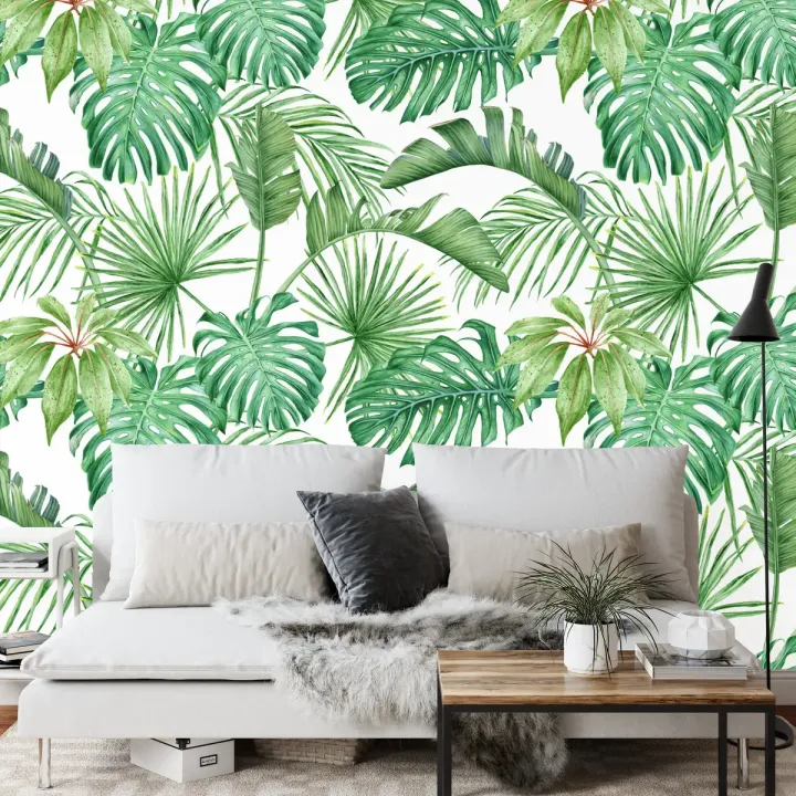 Fototapeta Liście Monstera – Tropikalna Roślinność do Wnętrz