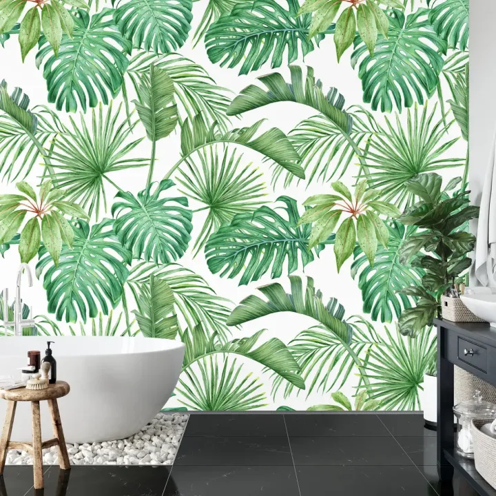 Fototapeta Liście Monstera – Tropikalna Roślinność do Wnętrz
