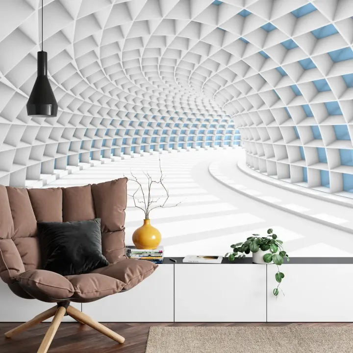 Fototapeta Tunel-Abstrakcja – Geometryczna Głębia Futurystycznej Architektury
