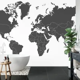 Fototapeta Mapa Świata – Geografia i Kontynenty w Twoim Wnętrzu