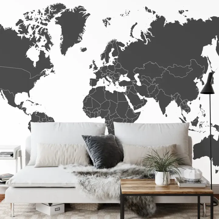 Fototapeta Mapa Świata – Geografia i Kontynenty w Twoim Wnętrzu