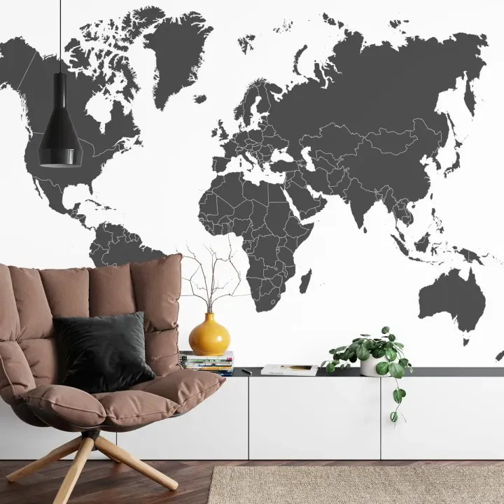 Fototapeta Mapa Świata – Geografia i Kontynenty w Twoim Wnętrzu