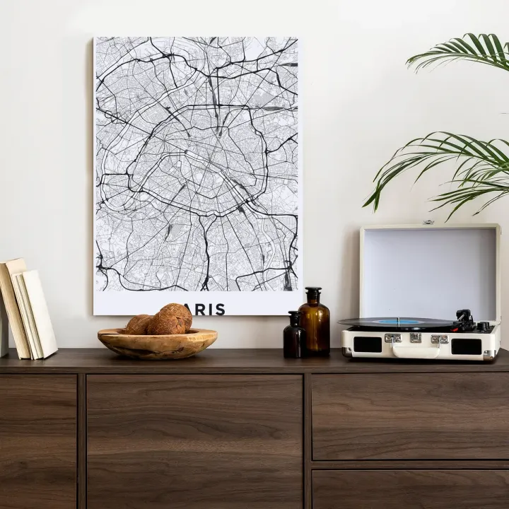 Plakat Ulice Paryża – Plan Miasta z Lotu Ptaka