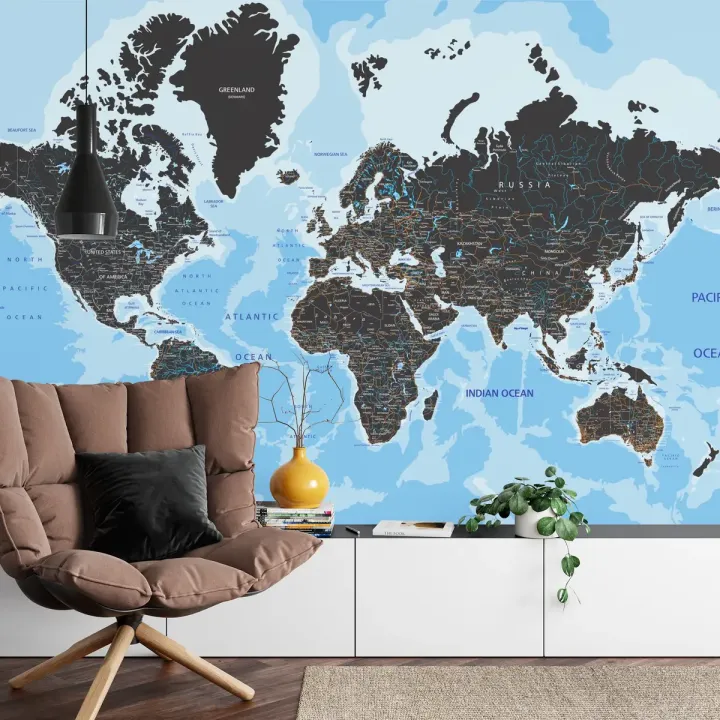 Fototapeta Mapa Świata – Podróże i Kartografia na Ścianie