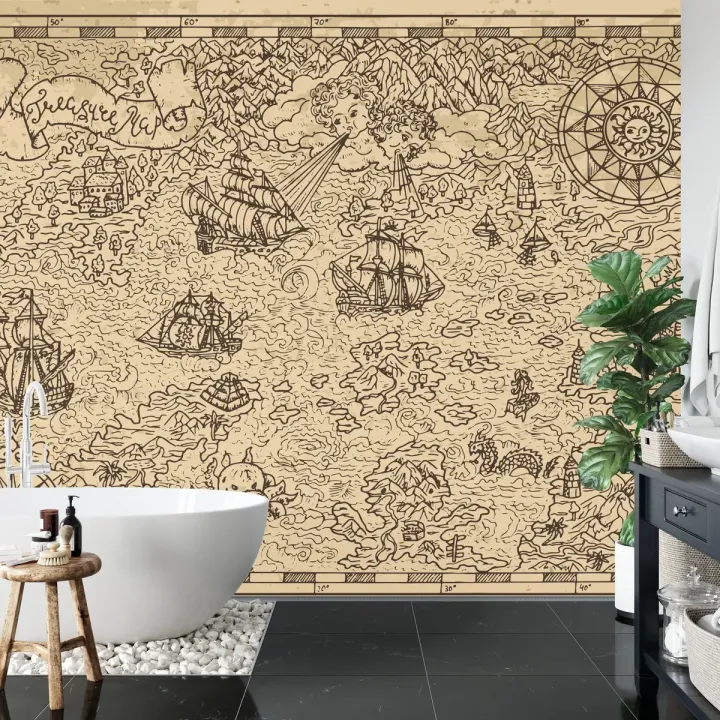 Fototapeta Mapa Skarbów – Piracka Przygoda i Żegluga