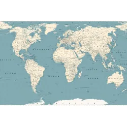 Fototapeta Mapa Świata – Kontynenty i Oceany w Twoim Wnętrzu