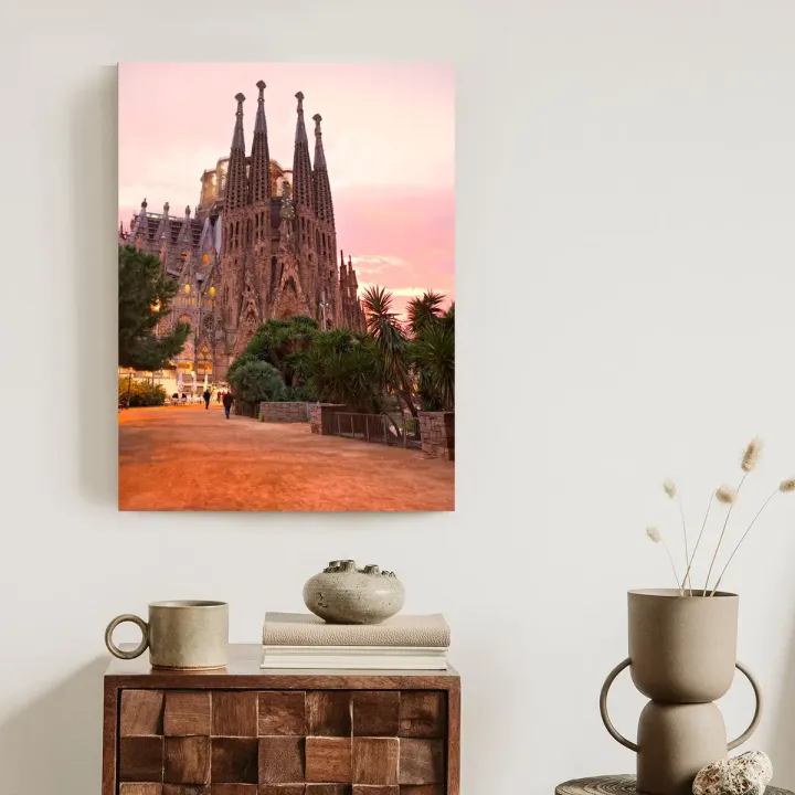 Plakat La Sagrada Familia – Bazylika Gaudíego o Zachodzie Słońca