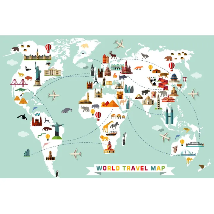 Fototapeta Mapa Dla Dzieci – Podróże i Kraje Świata – produkt