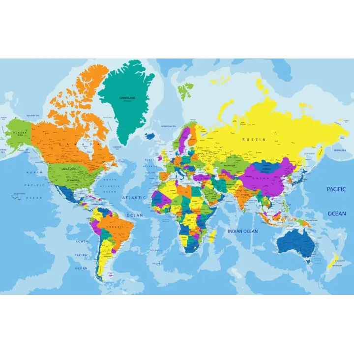 Fototapeta Mapa Świata – Kontynenty i Oceany w Twoim Wnętrzu – produkt