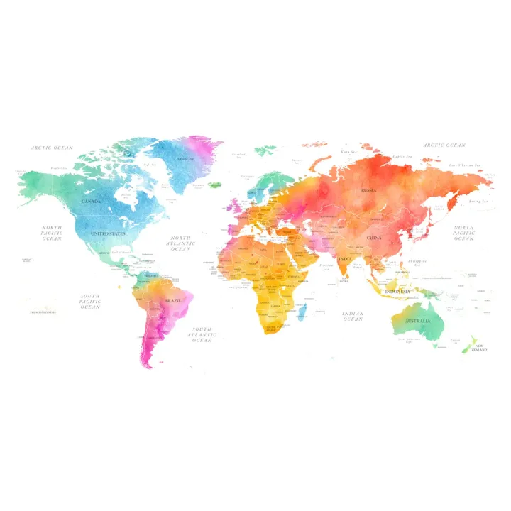 Fototapeta Mapa Świata – Kontynenty i Oceany w Twoim Wnętrzu – produkt