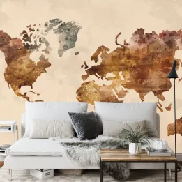 Fototapeta Mapa Świata – Abstrakcyjna Geografia i Kontynenty