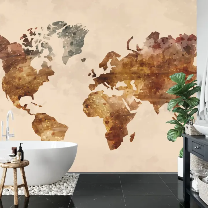 Fototapeta Mapa Świata – Abstrakcyjna Geografia i Kontynenty