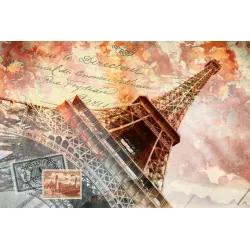 Fototapeta Paryż – Wieża Eiffla i Poczta Francuska