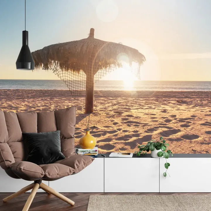 Fototapeta Plaża Zachód Słońca – Rajski Widok na Morze