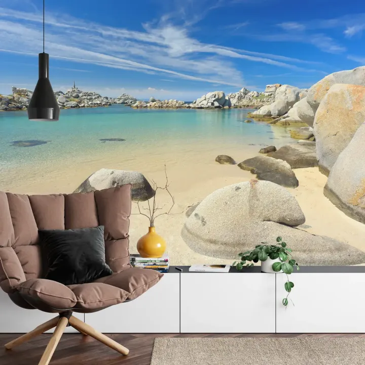 Fototapeta Plaża Morze Skały – Nadmorski Krajobraz na Wakacje
