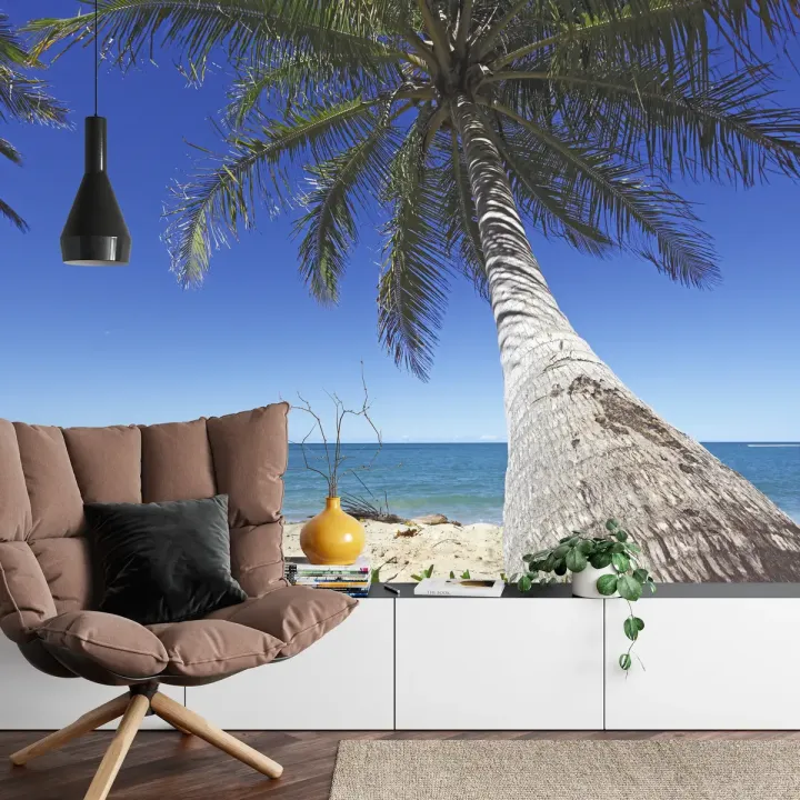 Fototapeta Plaża Ocean Palmy – Tropikalny Raj na Wakacje