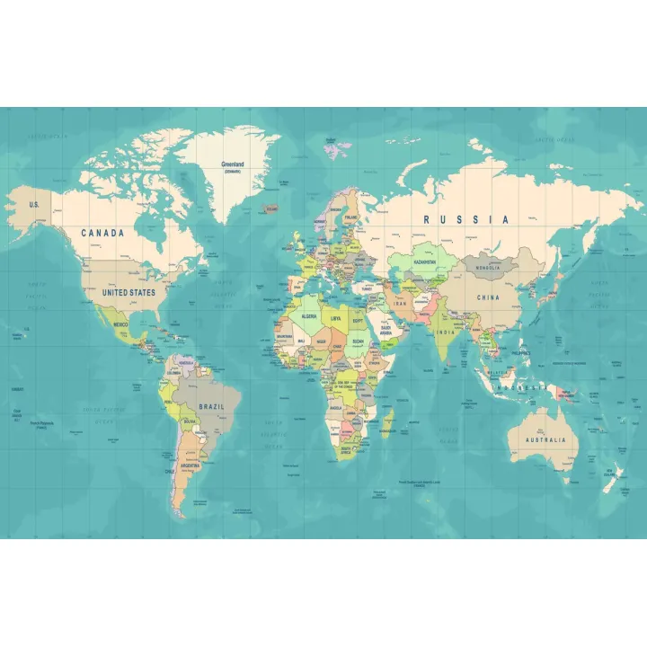 Fototapeta Mapa Świata – Geografia i Kontynenty na Ścianie – produkt