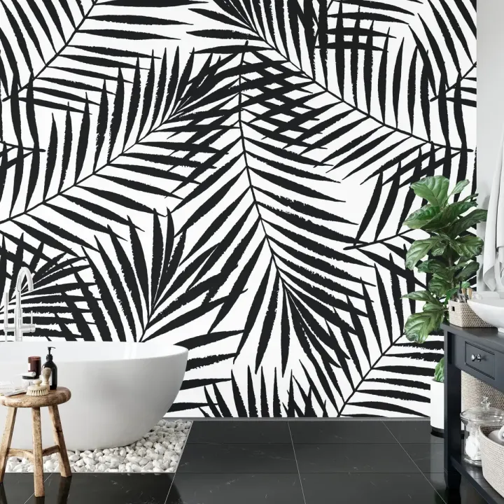 Fototapeta Liście Palmowe – Tropikalny Klimat w Geometrycznej Abstrakcji