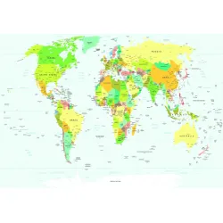 Fototapeta Mapa Świata – Geografia i Kontynenty w Twoim Wnętrzu – Odcienie brązu i zieleni