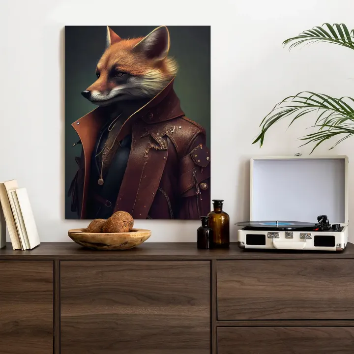 Plakat Lis w Stroju Fantasy – Antropomorficzna Postać w Kostiumie