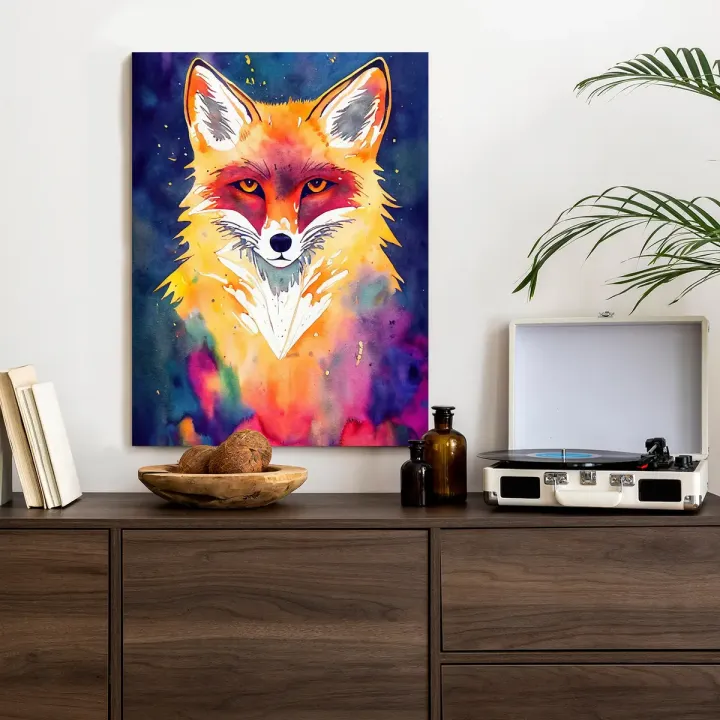 Plakat Lis – Akwarelowy Portret Dzikiej Przyrody