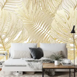 Fototapeta Liście Monstera – Roślinność Tropikalna z Geometrycznymi Akcentami