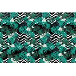 Fototapeta Liście Monstera – Egzotyczna Roślinność w Czarno-Białym Stylu