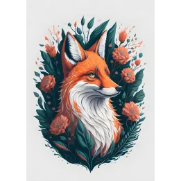 Plakat Lis Na Tle Kwiatów – Rudy Lis w Leśnej Florze