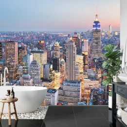 Fototapeta Nowy Jork – Skyline Manhattanu o Zachodzie Słońca