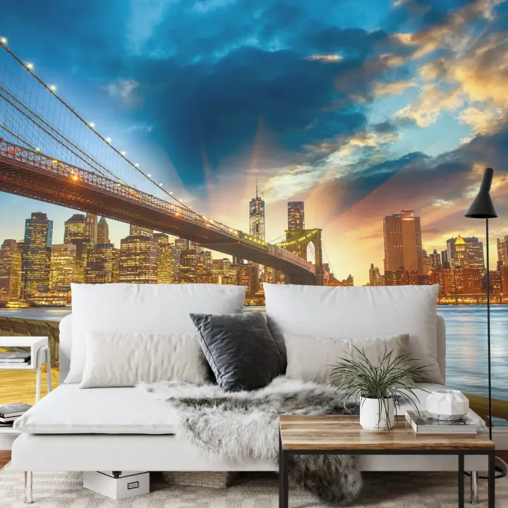 Fototapeta Widok Na Nowy Jork – Skyline Manhattanu i Most Brookliński
