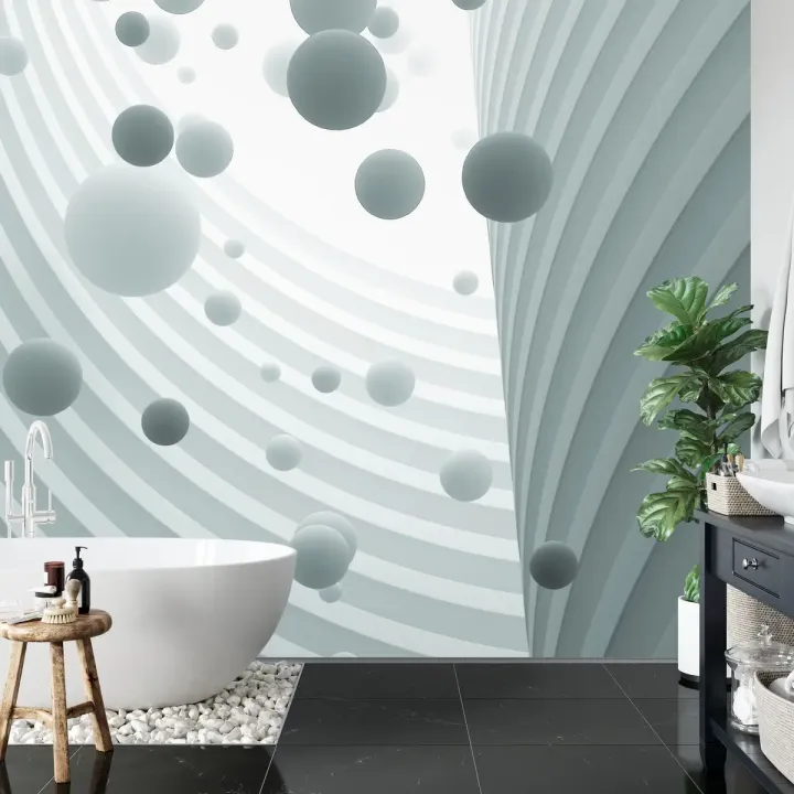 Fototapeta Optyczne Kule 3D – Abstrakcja Geometryczna i Głębia Perspektywy