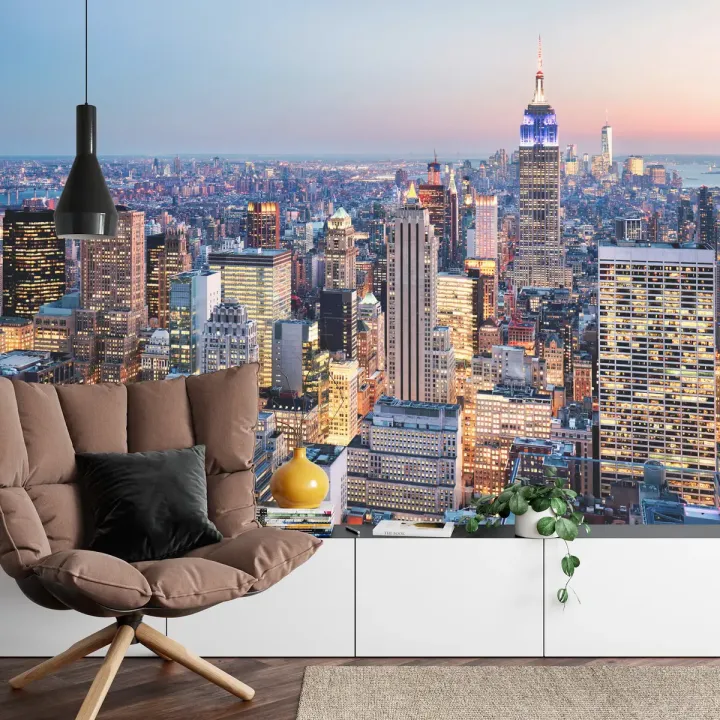 Fototapeta Nowy Jork – Skyline Manhattanu o Zachodzie Słońca