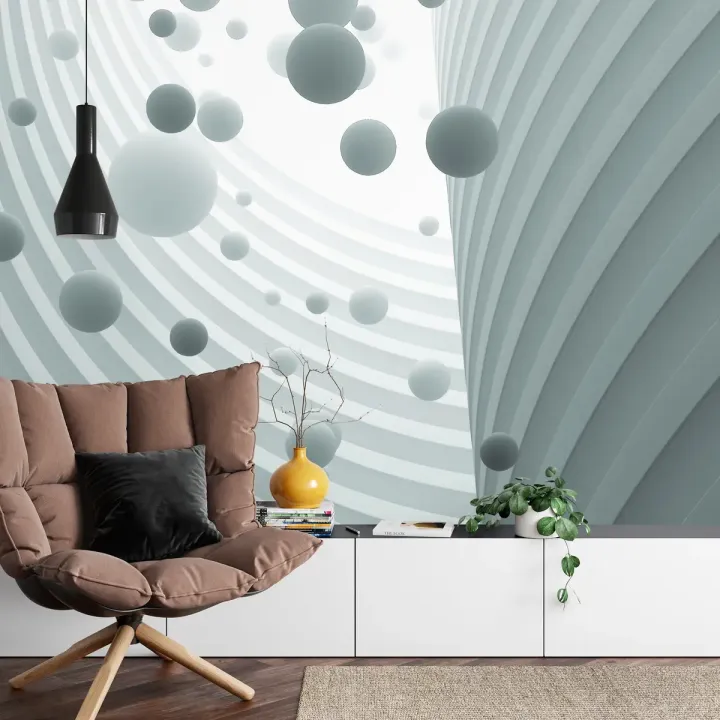 Fototapeta Optyczne Kule 3D – Abstrakcja Geometryczna i Głębia Perspektywy