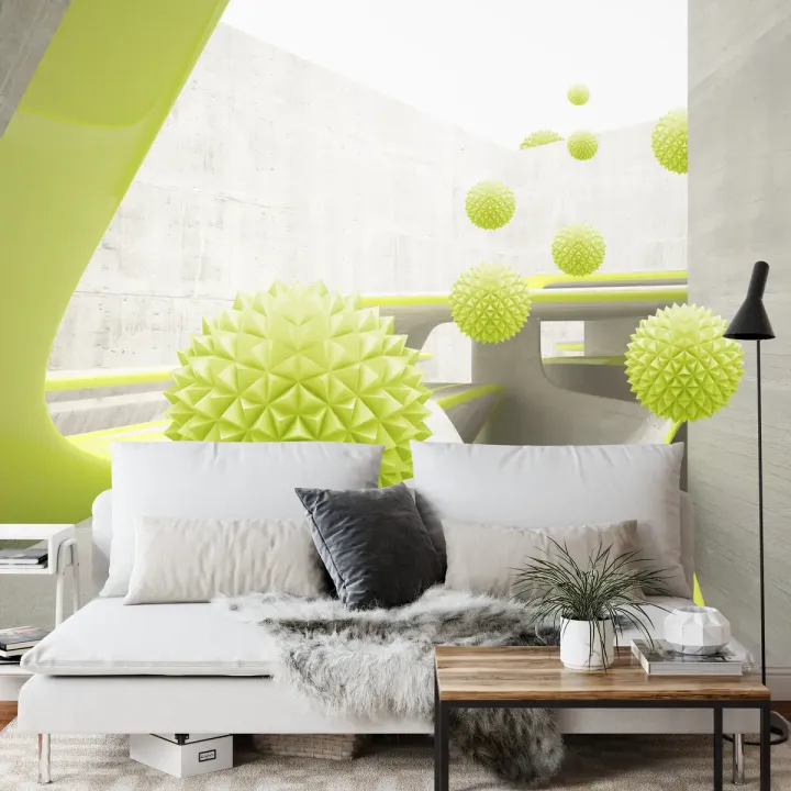 Fototapeta Nowoczesne Kule 3D – Abstrakcja Geometryczna i Iluzja Optyczna