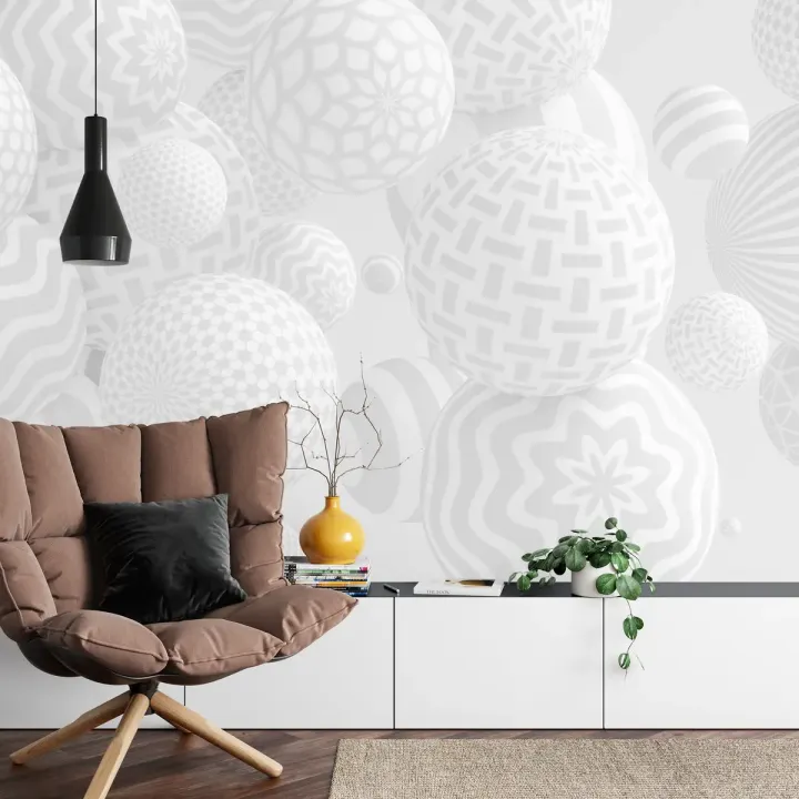 Fototapeta Nowoczesne Kule 3D – Abstrakcja Geometryczna i Iluzja Optyczna