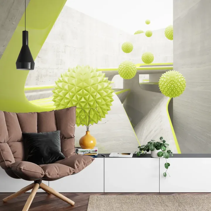 Fototapeta Nowoczesne Kule 3D – Abstrakcja Geometryczna i Iluzja Optyczna