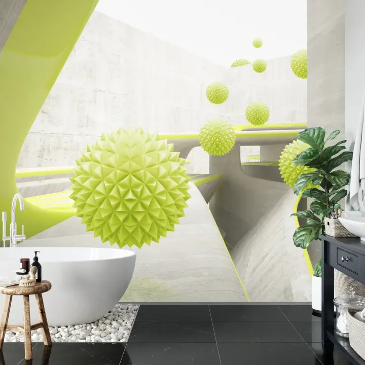 Fototapeta Nowoczesne Kule 3D – Abstrakcja Geometryczna i Iluzja Optyczna