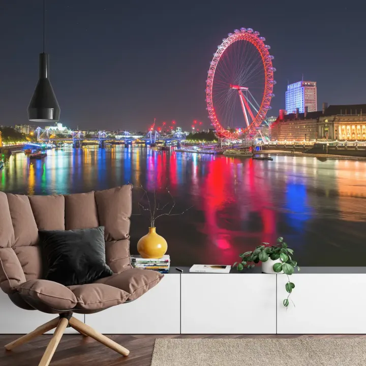 Fototapeta Londyn Nocą – Panorama Tamizy i Big Bena
