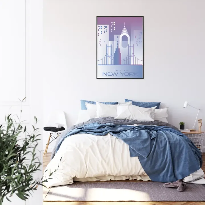 Plakat Trip To New York – Skyline Manhattanu i Most Brookliński