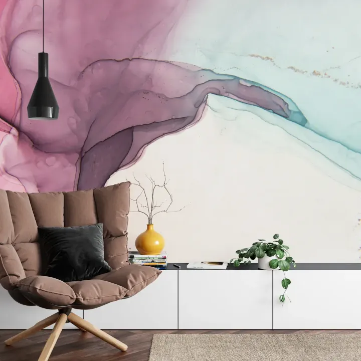 Fototapeta Zawirowania Marmuru – Abstrakcja Fluid Art w Pastelach