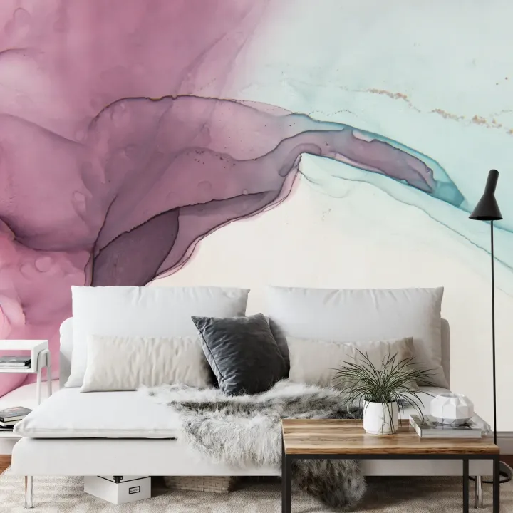 Fototapeta Zawirowania Marmuru – Abstrakcja Fluid Art w Pastelach