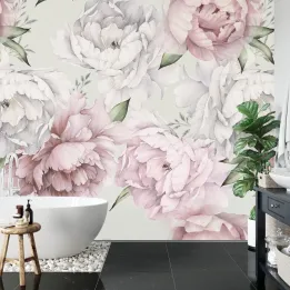 Fototapeta Kwiaty Peonie – Pastelowe Barwy i Wiosenna Delikatność