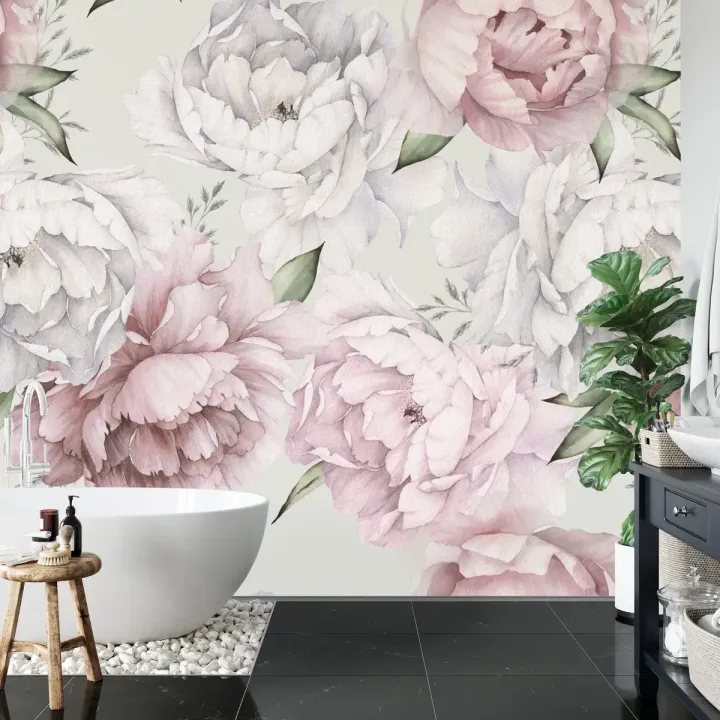 Fototapeta Kwiaty Peonie – Pastelowe Barwy i Wiosenna Delikatność