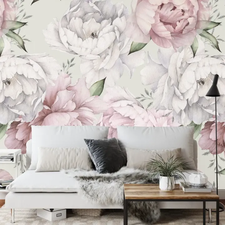 Fototapeta Kwiaty Peonie – Pastelowe Barwy i Wiosenna Delikatność